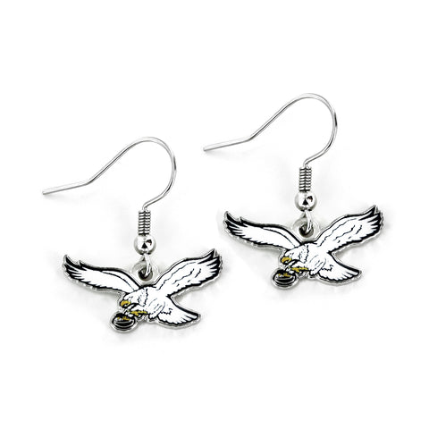 Philadelphia Eagles Retro Dangler Earrings - White Eagle