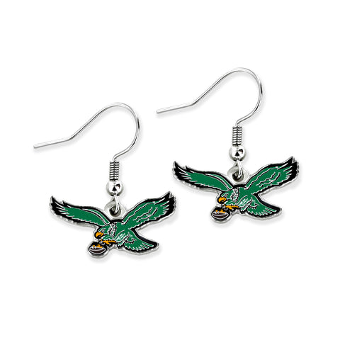 Philadelphia Eagles Retro Dangler Earrings - Green Bird