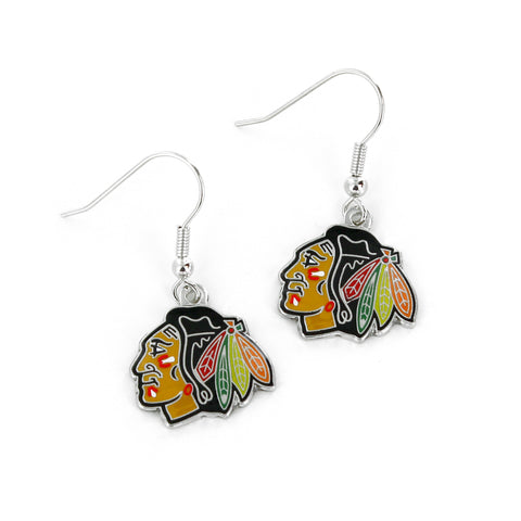 Chicago Blackhawks Logo Dangler Earrings