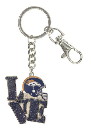 Denver Broncos Glitter Love Key Chain