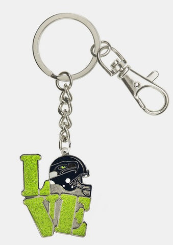 Seattle Seahawks Glitter Love Key Chain