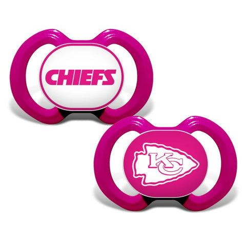 Kansas City Chiefs 2 Pack Baby Pacifiers - Pink