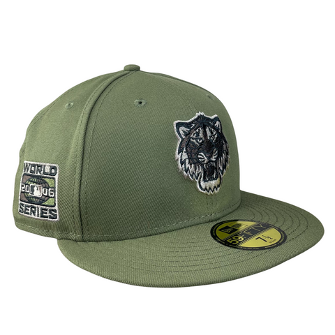 Detroit Tigers Olive with Camo UV 2006 World Series Sidepatch 5950 Fitted Hat