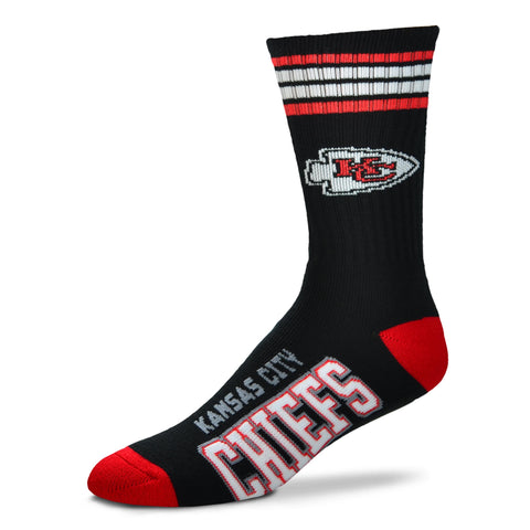 Kansas City Chiefs 4 Stripe Deuce Sock Alternate - Large