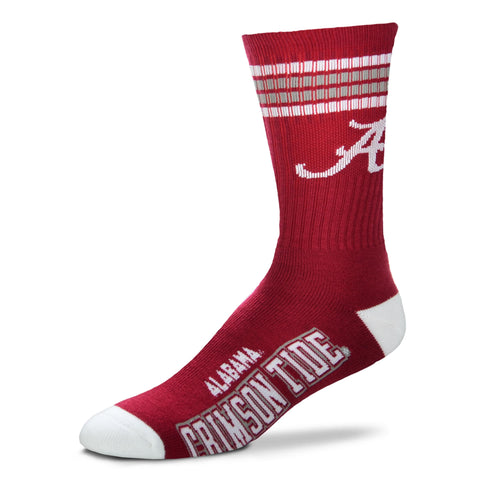 Alabama Crimson Tide 4 Stripe Deuce Socks - Large