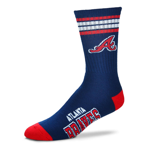 Atlanta Braves 4 Stripe Deuce Socks - Large