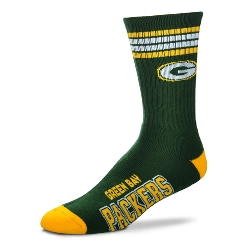 Green Bay Packers 4 Stripe Deuce Socks - Large