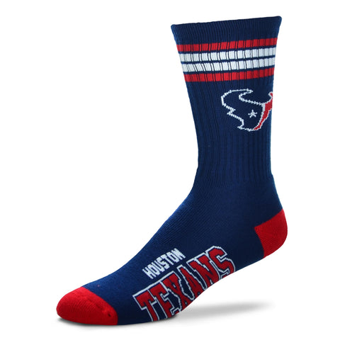 Houston Texans 4 Stripe Deuce Socks - Large