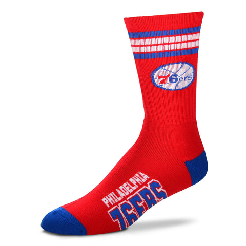 Philadelphia 76ers 4 Stripe Deuce Socks - Large