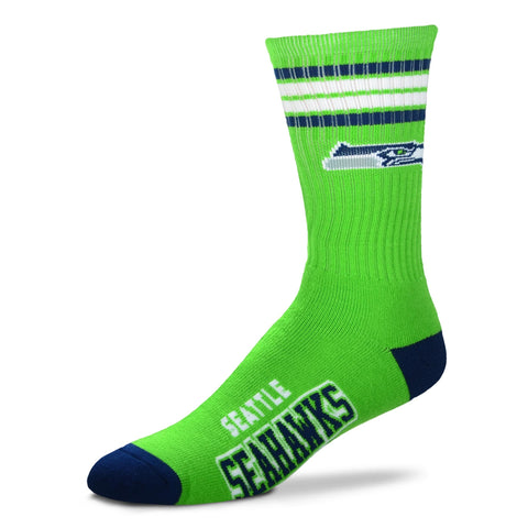 Seattle Seahawks 4 Stripe Deuce Socks - Large