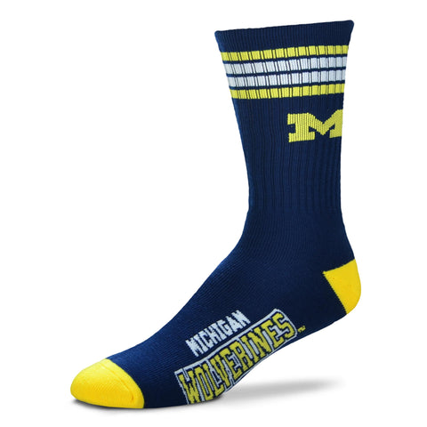 Michigan Wolverines 4 Stripe Deuce Socks - Medium