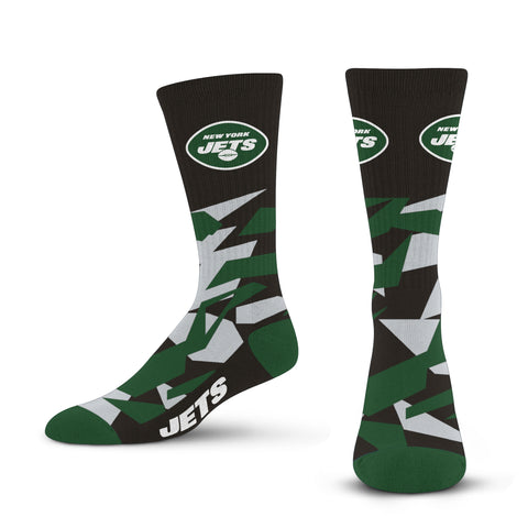 New York Jets Shattered Camo Socks - Large
