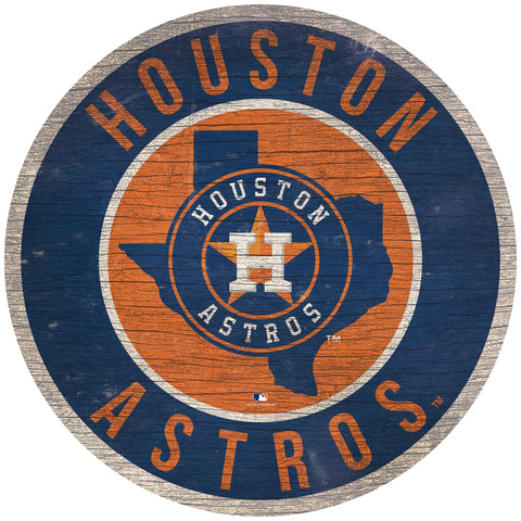 Houston Astros 12" Circle with State Sign