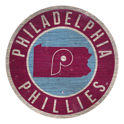 Philadelphia Phillies Retro 12" Circle with State Sign