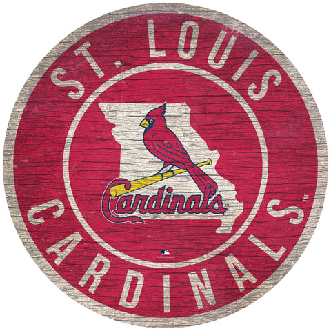 St. Louis Cardinals 12" Circle with State Sign