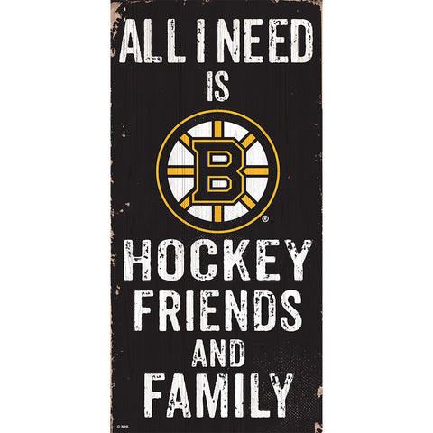 Boston Bruins Friends & Family Wooden Sign