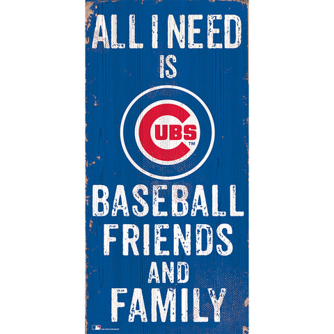 Chicago Cubs Friends & Family Wooden Sign