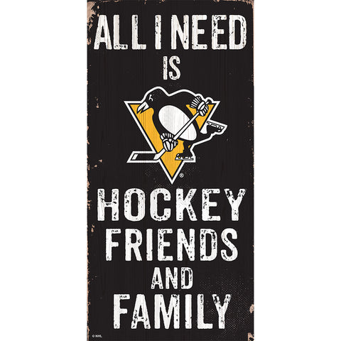 Pittsburgh Penguins Friends & Family Wooden Sign