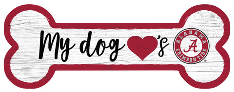 Alabama Crimson Tide Dog Bone Wooden Sign