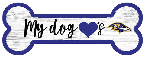 Baltimore Ravens Dog Bone Wooden Sign