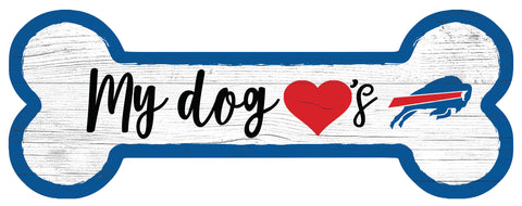 Buffalo Bills Dog Bone Wooden Sign