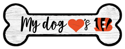 Cincinnati Bengals Dog Bone Wooden Sign