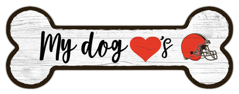 Cleveland Browns Dog Bone Wooden Sign