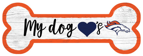 Denver Broncos Dog Bone Wooden Sign