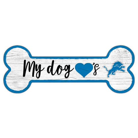 Detroit Lions Dog Bone Wooden Sign