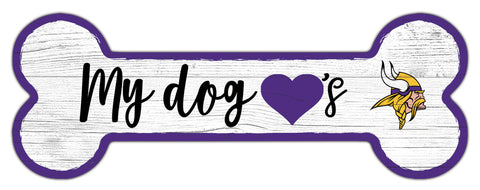 Minnesota Vikings Dog Bone Wooden Sign