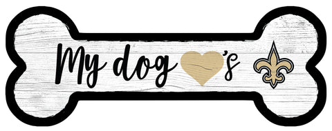 New Orleans Saints Dog Bone Wooden Sign