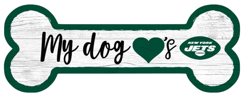 New York Jets Dog Bone Wooden Sign