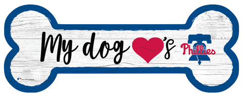 Philadelphia Phillies Dog Bone Wooden Sign