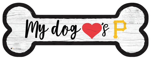 Pittsburgh Pirates Dog Bone Wooden Sign