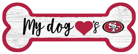 San Francisco 49ers Dog Bone Wooden Sign