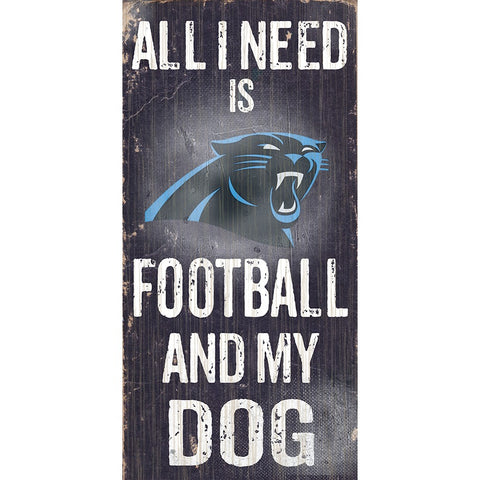 Carolina Panthers Sports and My Dog Wooden Sign