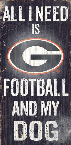 Georgia Bulldogs Sports and My Dog Wooden Sign