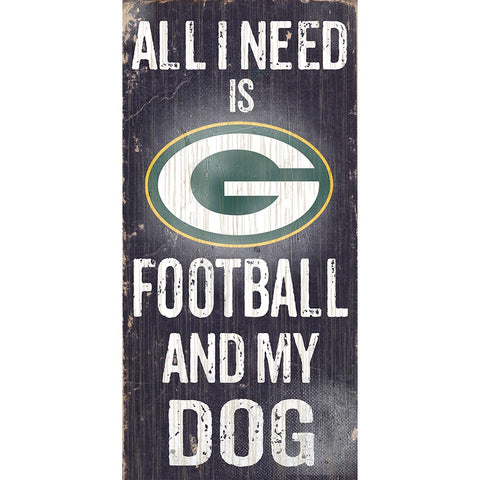 Green Bay Packers Sports and My Dog Wooden Sign