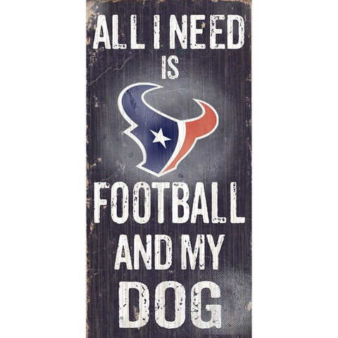 Houston Texans Sports and My Dog Wooden Sign