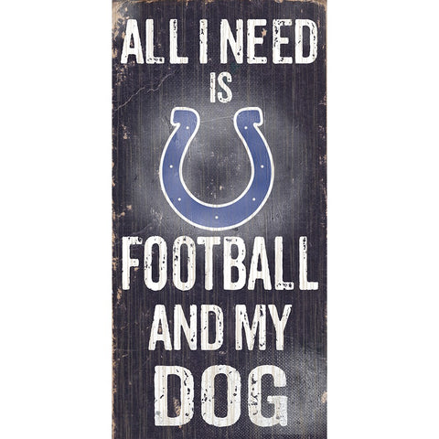 Indianapolis Colts Sports and My Dog Wooden Sign