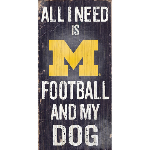 Michigan Wolverines Sports and My Dog Wooden Sign