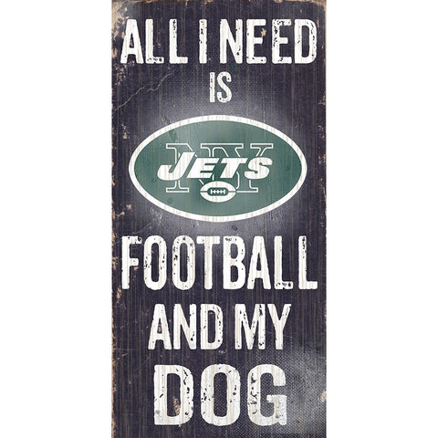 New York Jets Sports and My Dog Wooden Sign