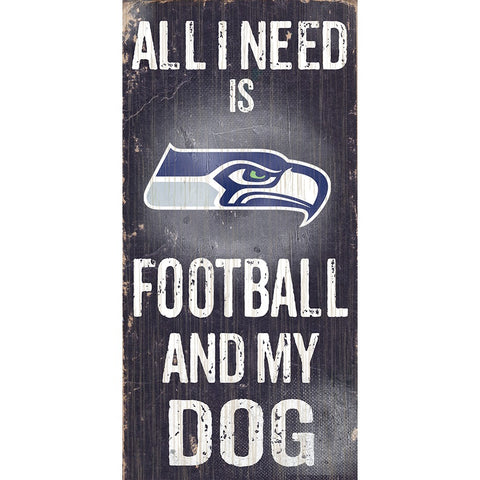 Seattle Seahawks Sports and My Dog Wooden Sign