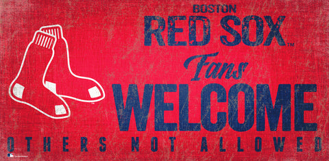 Boston Red Sox Fans Welcome Wooden Sign