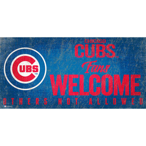 Chicago Cubs Fans Welcome Wooden Sign