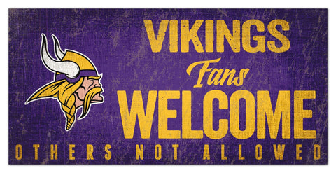 Minnesota Vikings Fans Welcome Wooden Sign
