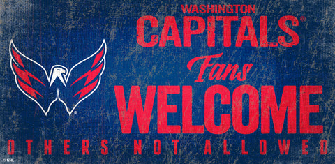 Washington Capitals Fans Welcome Wooden Sign
