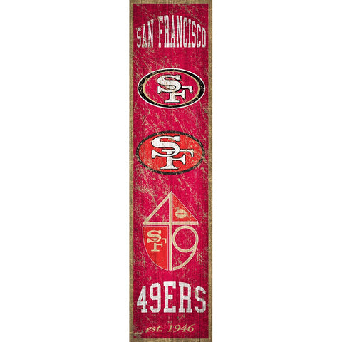 San Francisco 49ers Heritage Vertical Wooden Sign