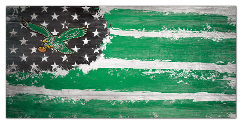 Philadelphia Eagles Retro Team Flag Wooden Sign