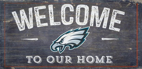 Philadelphia Eagles Welcome Distressed Wooden Sign